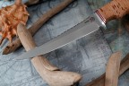 Нож Рыбак, клинок из стали Bohler N690, рукоять береста, дюраль