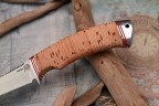 Нож Рыбак, клинок из стали Bohler N690, рукоять береста, дюраль