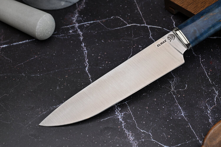 Нож Шеф-повар № 2, клинок из стали Bohler ELMAX, рукоять из стабилизированной карельской березы