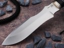 Нож Диверсант, клинок из стали Bohler ELMAX, рукоять морёный граб c резьбой ручной работы, стабилизированный зуб мамонта