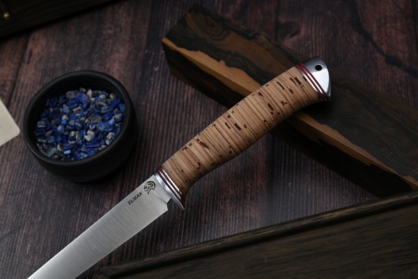 Нож Филейный № 1, клинок из стали Bohler ELMAX, рукоять дюраль, береста