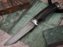 Нож Лиса, клинок из алмазной стали ХВ5, рукоять литьё мельхиор, венге