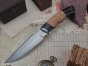 Нож Тигр, клинок из алмазной стали ХВ5, рукоять морёный граб, береста