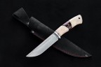 Нож Мангуст, клинок из алмазной стали ХВ5, рукоять карельская береза, стабилизированная карельская береза, мозаичный пин