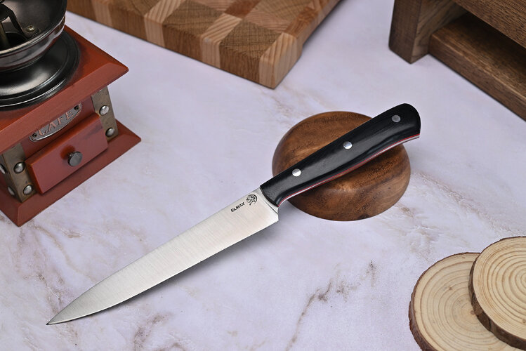 Нож Шеф-повар № 2, клинок из стали Bohler ELMAX, цельнометаллический, накладки микарта