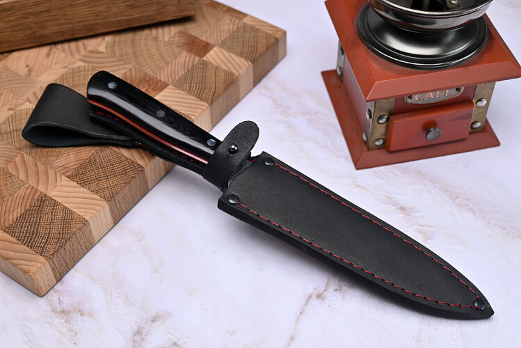 Нож Шеф-повар № 2, клинок из стали Bohler ELMAX, цельнометаллический, накладки микарта