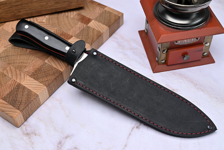 Нож Шеф-повар № 3, клинок из стали Bohler ELMAX, цельнометаллический, накладки микарта