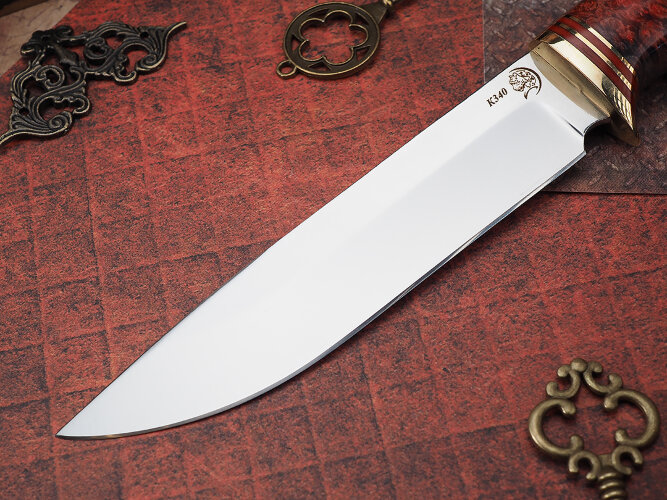 Нож Беркут, клинок из стали Bohler К340, рукоять стабилизированный кап клена