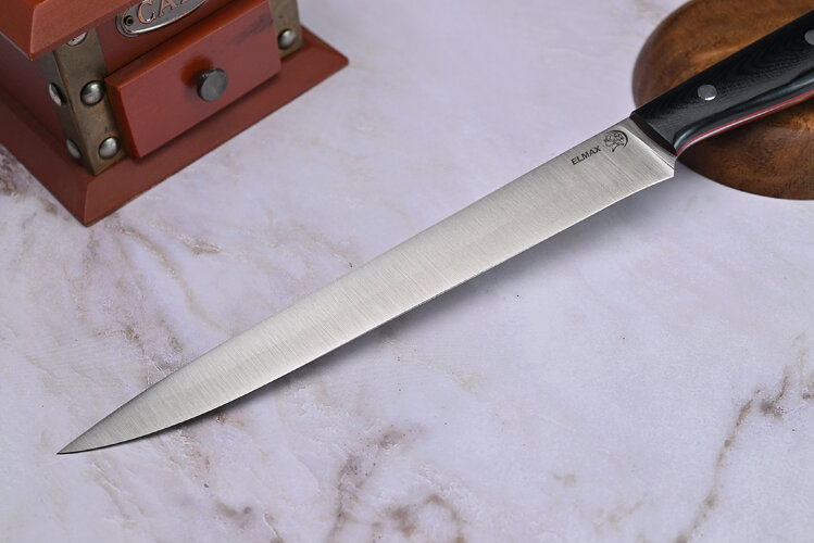 Нож Филейный № 3, клинок из стали Bohler ELMAX, цельнометаллический, накладки микарта