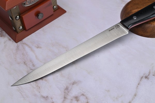 Нож Филейный № 3, клинок из стали Bohler ELMAX, цельнометаллический, накладки микарта