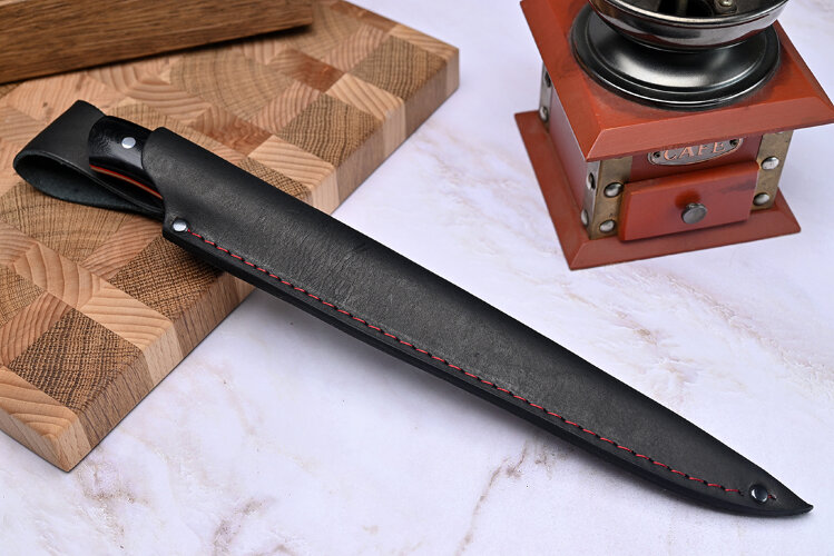 Нож Филейный № 3, клинок из стали Bohler ELMAX, цельнометаллический, накладки микарта