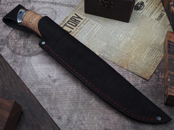 Нож Путник, клинок из алмазной стали ХВ5, рукоять дюраль, береста