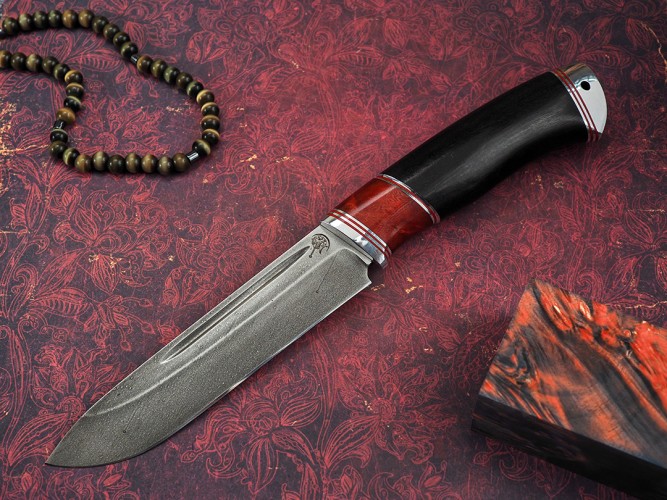 Нож Вепрь, клинок из алмазной стали ХВ5, рукоять дюраль, премиум граб