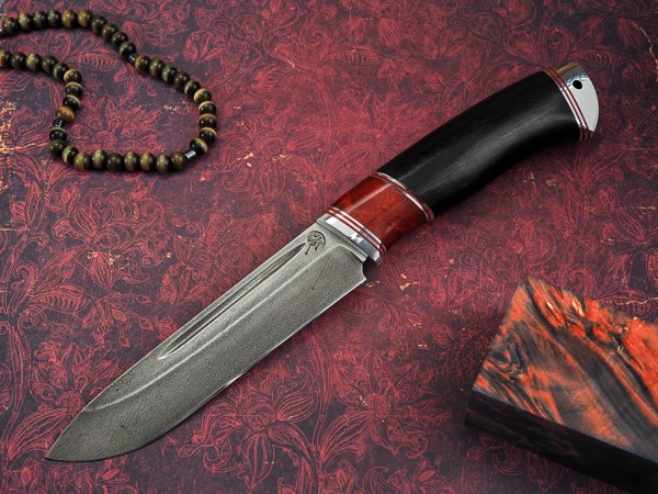 Нож Вепрь, клинок из алмазной стали ХВ5, рукоять дюраль, премиум граб