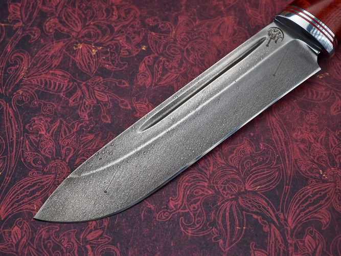 Нож Вепрь, клинок из алмазной стали ХВ5, рукоять дюраль, премиум граб