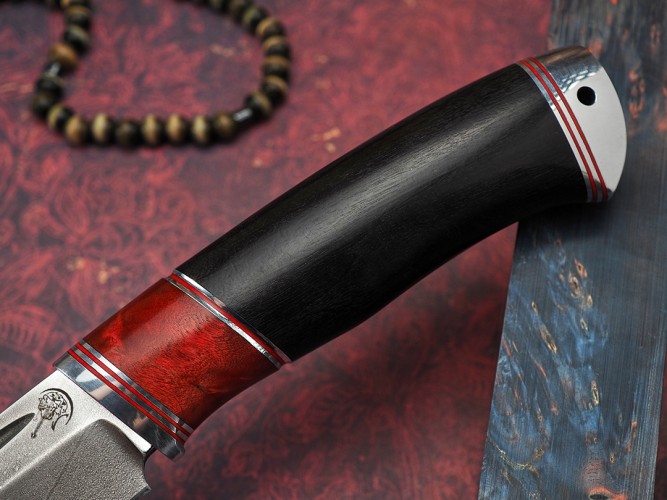 Нож Вепрь, клинок из алмазной стали ХВ5, рукоять дюраль, премиум граб