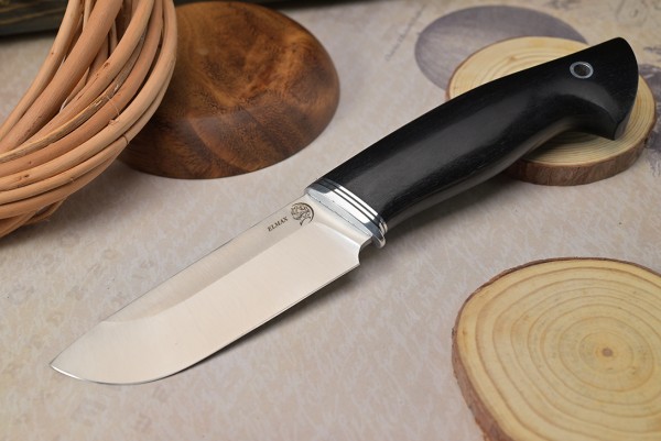 Нож Бобр, клинок из стали Bohler ELMAX, рукоять морёный граб