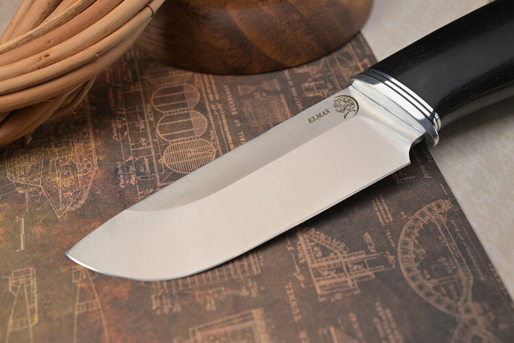 Нож Бобр, клинок из стали Bohler ELMAX, рукоять морёный граб