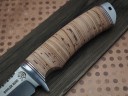 Нож Рыбак, клинок из стали Bohler М390, рукоять дюраль, береста