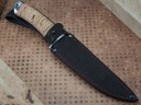 Нож Рыбак, клинок из стали Bohler М390, рукоять дюраль, береста