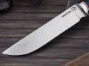 Нож Турист, клинок из стали Bohler М390, рукоять литье мельхиор, морёный граб резной, стабилизированная карельская береза