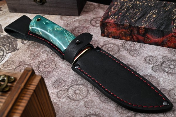 Нож Ласка, клинок из стали Bohler ELMAX, рукоять стабилизированная карельская береза