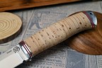 Нож Волк, клинок из стали Bohler ELMAX, рукоять наборная береста, дюраль