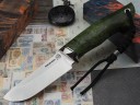 Нож Бобр, клинок из стали Bohler М390, рукоять из стабилизированной карельской березы
