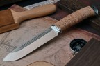 Нож Вепрь, клинок из стали Bohler ELMAX, рукоять наборная береста, дюраль