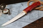 Нож Рыбак, клинок из стали Bohler ELMAX, рукоять стабилизированная карельская береза