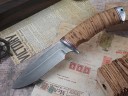 Нож Куница, клинок из алмазной стали ХВ5, рукоять дюраль, береста