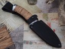 Нож Куница, клинок из алмазной стали ХВ5, рукоять дюраль, береста