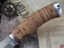 Нож Куница, клинок из алмазной стали ХВ5, рукоять дюраль, береста