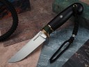 Нож Лесник, клинок из стали Bohler М390, рукоять морёный граб, стабилизированная карельская береза