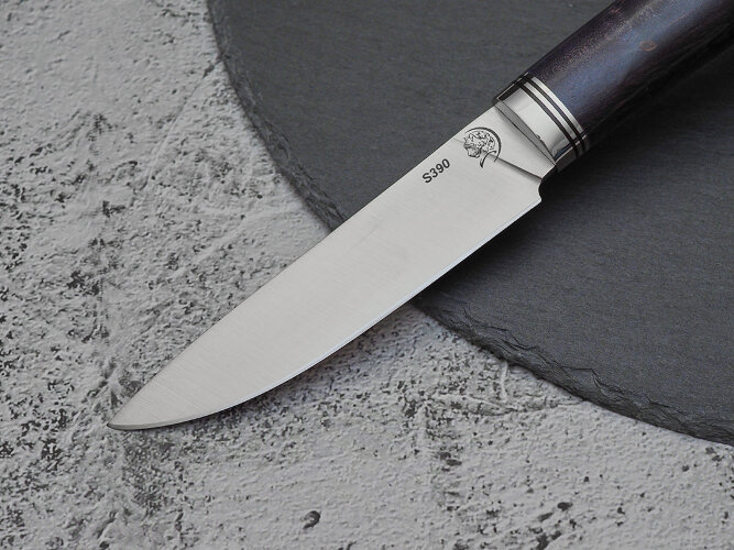 Нож Шеф-повар № 1, клинок из стали Bohler S390, рукоять стабилизированная карельская береза