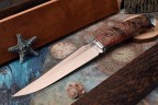 Нож Гепард, клинок из стали Bohler ELMAX, рукоять стабилизированный кап клена