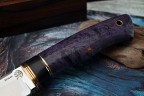 Нож Мангуст, клинок из стали Bohler ELMAX, рукоять стабилизированная карельская береза, вставка морёный граб