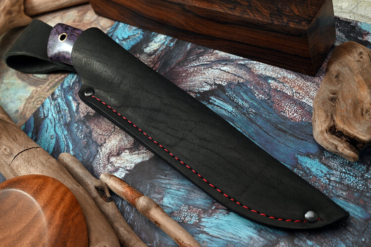 Нож Мангуст, клинок из стали Bohler ELMAX, рукоять стабилизированная карельская береза, вставка морёный граб