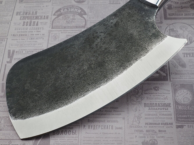 Тяпка №1, цельнометаллическая, клинок выполнен из кованной стали 95Х18, накладки бубинга, дюраль