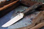 Нож Лесник, клинок из стали Bohler ELMAX, рукоять стабилизированный кап клена
