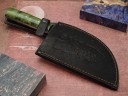 Сербский нож, цельнометаллический, клинок выполнен из кованой стали 95Х18, рукоять стабилизированная карельская береза, зелёная