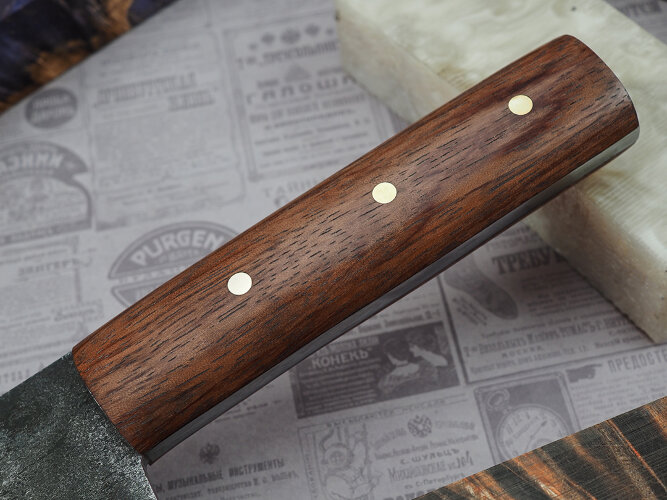 Сербский нож, цельнометаллический, клинок выполнен из кованой стали 95Х18, рукоять бубинга