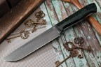 Нож Путник, клинок из тигельного булата, цельнометаллический, накладки стабилизированная карельская береза