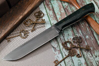 Нож Путник, клинок из тигельного булата, цельнометаллический, накладки стабилизированная карельская береза