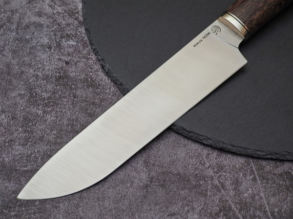 Нож Шеф-повар № 3, клинок из стали Bohler М390, рукоять стабилизированная карельская береза