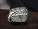 Нож Волк, клинок из кованой стали Х12МФ, рукоять художественное литье мельхиор, морёный граб