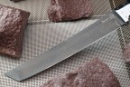 Нож Танто, клинок из тигельного булата, цельнометаллический, накладки морёный граб, дюраль