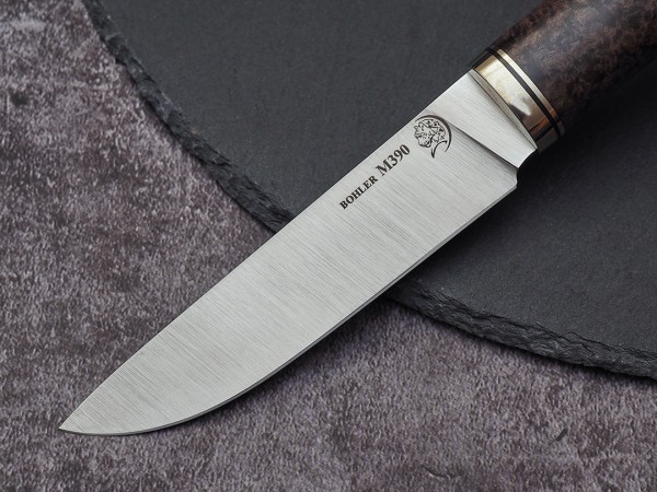 Нож Шеф-повар № 1, клинок из стали Bohler М390, рукоять стабилизированная карельская береза