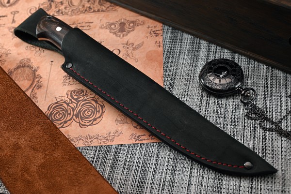 Нож Мангуст, клинок из кованой стали Х12МФ, цельнометаллический, накладки текстолит, дюраль