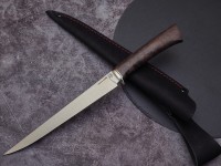 Нож Филейный № 1, клинок из стали Bohler М390, рукоять стабилизированная карельская береза